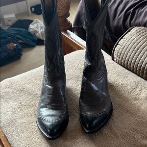 Tony Lama Black Leather Western Boots